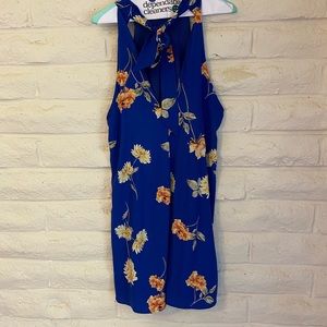 Blue floral mini dress